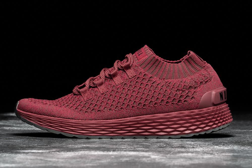 Chaussure Running NOBULL Homme Rouge - Chaussures NOBULL Crimson Knit Runner,France (5714-MYVIZ)